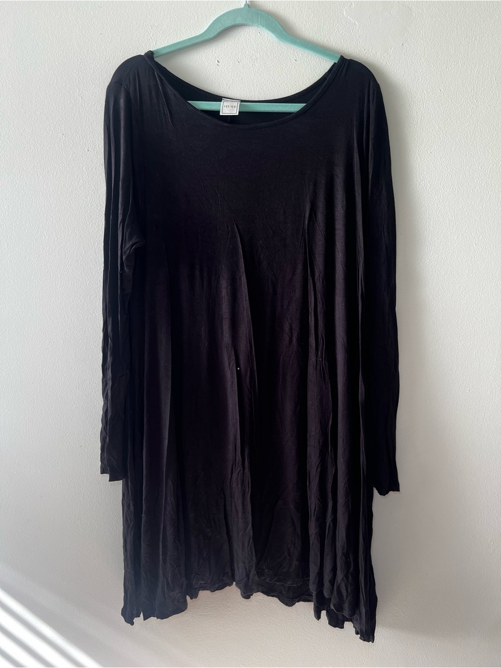 Hershe Black Long Sleeve Swing Dress